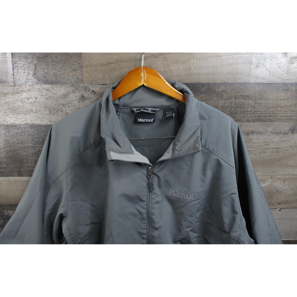 Marmot Jacket Mens XL Gray Windbreaker Polyester Outdoor Zip Up Lightweight
